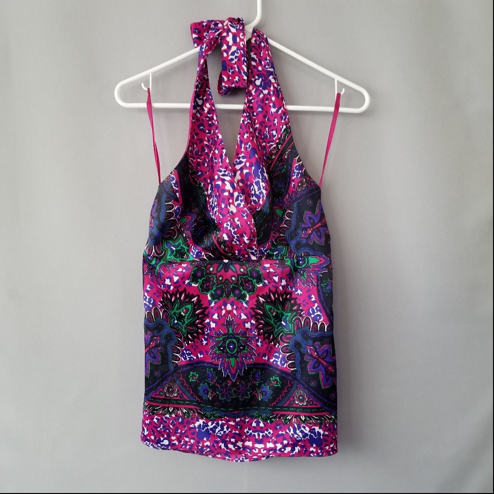 X THE LIMITED HALTER SEXY BACK PRINT TANK TOP